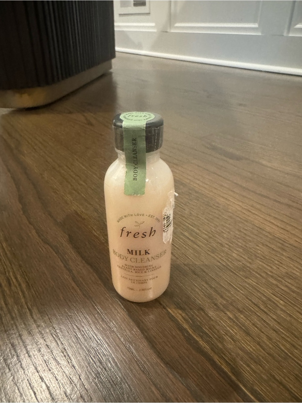 fresh Milk Body Cleanser - Light Pink Bottle with Green Cap Label